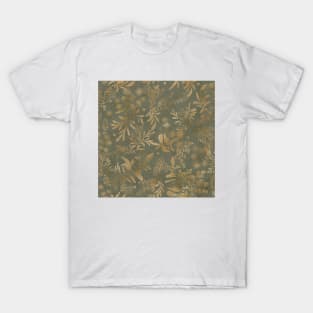 Lakeside garden, watercolor earth tones olive green T-Shirt